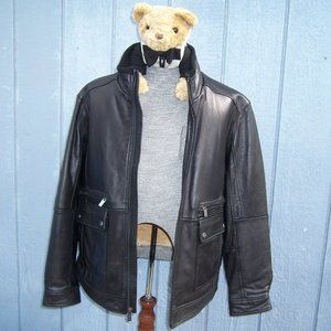 MICHAEL KORS BLACK LEATHER JACKET XXL EXCELLENT